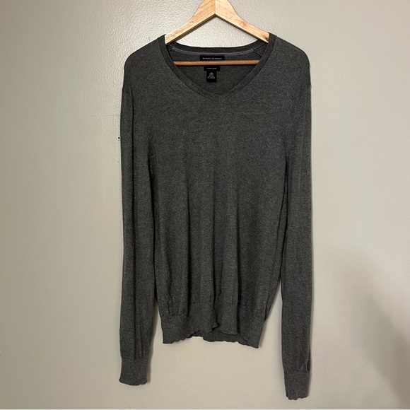 Banana Republic Luxury Blend Long Sleeve Gray Silk Cashmere Blend Sweater L - Picture 1 of 11